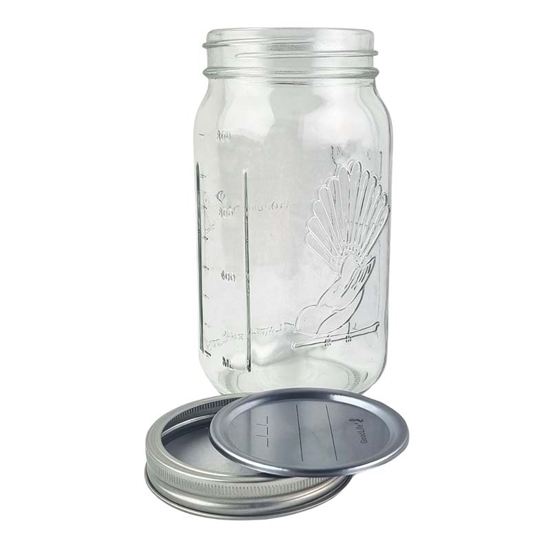 1 Litre Glass Mason Preserving Jars with dome lid & metal band – GoodLife