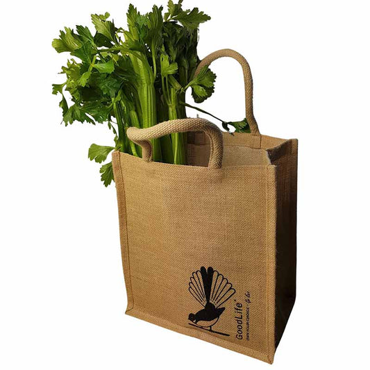 Removable Partition Jute Shopper Bag