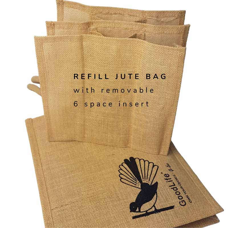 Removable Partition Jute Shopper Bag