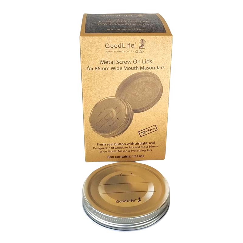 Metal Lids with Fresh Seal Button for preserving & storage 12 Pack